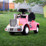 Kids Electric Ride-On Truck Toy - Rigo Pink Battery-Powered Car for Children - Low Angle