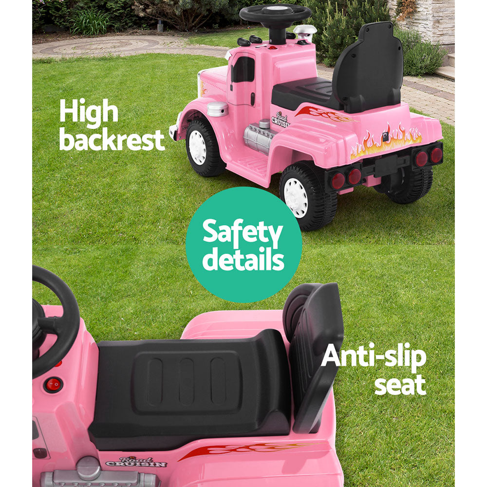 Kids Electric Ride-On Truck Toy - Rigo Pink Battery-Powered Car for Children