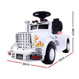 Electric Ride-On Truck for Kids - Rigo White Battery-Powered Toy Car with Realistic Features - Front View