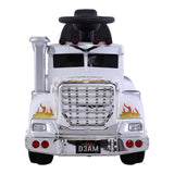 Electric Ride-On Truck for Kids - Rigo White Battery-Powered Toy Car with Realistic Features - Side View