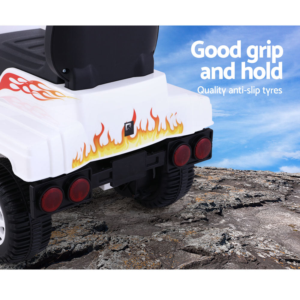 Electric Ride-On Truck for Kids - Rigo White Battery-Powered Toy Car with Realistic Features