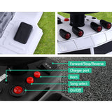 Electric Ride-On Truck for Kids - Rigo White Battery-Powered Toy Car with Realistic Features - Close-Up Angle