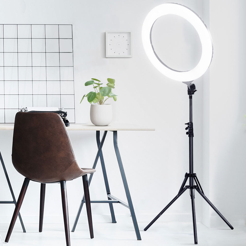 Embellir 19" Dimmable LED Ring Light with Adjustable Stand and Carry Bag