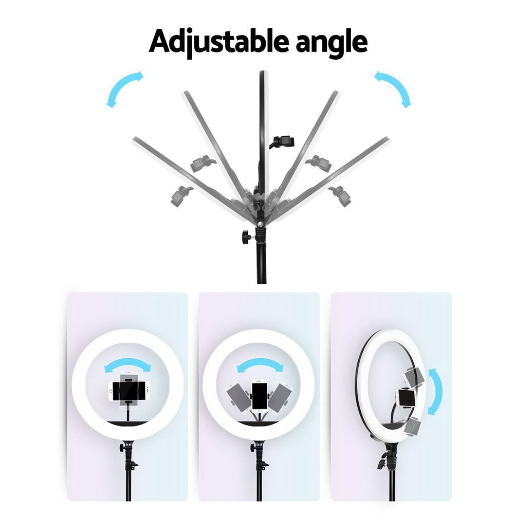 Embellir 14" Dimmable LED Ring Light with Adjustable Stand for Makeup and Photography