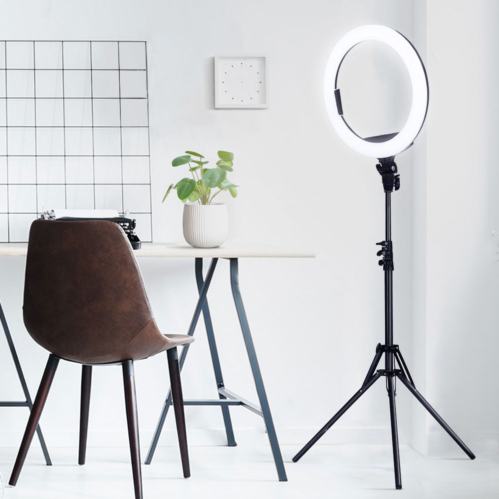 Embellir 14" Dimmable LED Ring Light with Adjustable Stand for Makeup and Photography