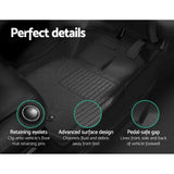 Weisshorn 3D Custom Fit Rubber Floor Mats for Ford Ranger PX PX2 PX3 Dual Cab (2011-2019) - 45-Degree Angle