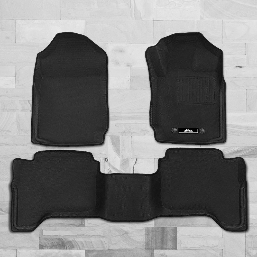 Weisshorn 3D Custom Fit Rubber Floor Mats for Ford Ranger PX PX2 PX3 Dual Cab (2011-2019)