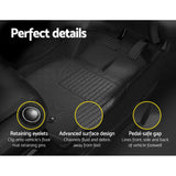Weisshorn Custom-Fit 3D Rubber Floor Mats for Mazda BT50 Dual Crew Cab (2012-2018) - 45-Degree Angle