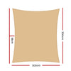 Instahut 280gsm 3x3m Sun Shade Sail Canopy Rectangle