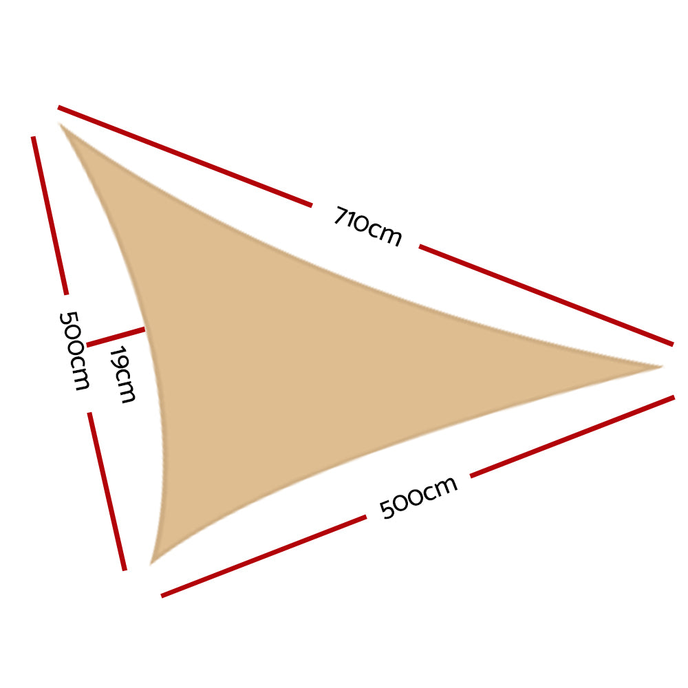 Deluxe 5x5x7m UV Protection Shade Sail Canopy - 280gsm Outdoor Fabric