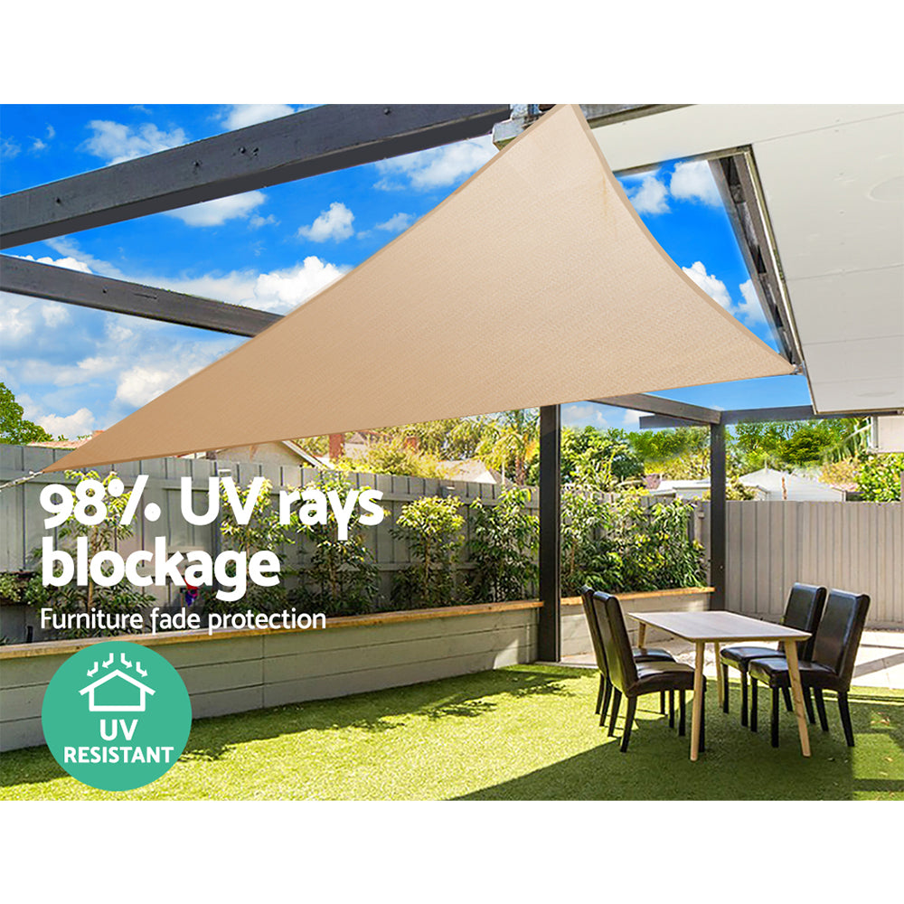 Deluxe 5x5x7m UV Protection Shade Sail Canopy - 280gsm Outdoor Fabric