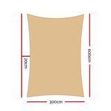 Commercial Grade 3x6m Heavy Duty Sand Shade Sail Canopy for Ultimate Outdoor Protection - Front View