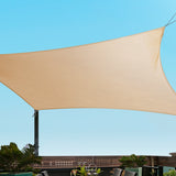 Instahut Shade Sail 5x6m Rectangle 185GSM 95% Sand Shade Cloth