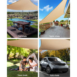 Commercial Grade 6x6m Sand Beige UV-Resistant Shade Sail Canopy for All-Weather Protection - Top-Down View