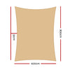 Instahut Shade Sail Cloth Rectangle Shadesail Heavy Duty Sand Sun Canopy 6x8m