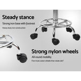 Adjustable Black PU Leather Saddle Salon Stool with Swivel Seat - Low Angle