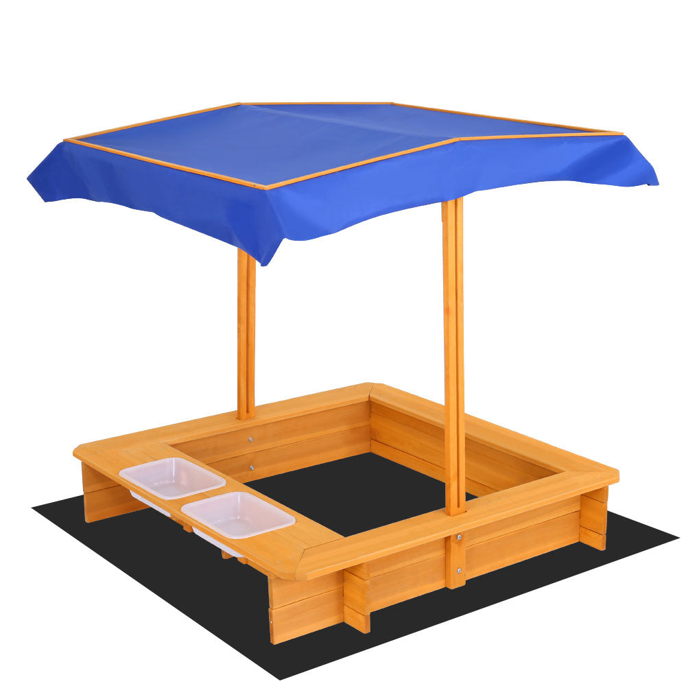 Keezi Kids' Outdoor Sandbox with Adjustable Canopy