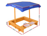 Keezi Kids' Outdoor Sandbox with Adjustable Canopy - Front View