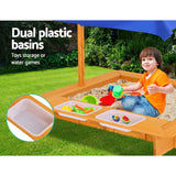 Keezi Kids' Outdoor Sandbox with Adjustable Canopy - Rear View