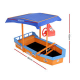 Keezi Pirate Ship Canopy Sand Play Area - Front View