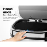 58L Automatic Stainless Steel Sensor Trash Bin - Rear View