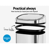 58L Automatic Stainless Steel Sensor Trash Bin - Close-Up Angle