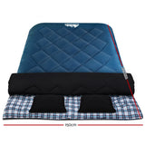 Weisshorn Double Sleeping Bag for Camping and Hiking -10°C to +15°C with Pillows, Waterproof and Lightweight - Side View