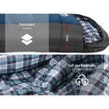 Weisshorn All-Weather Sleeping Bag -20°C to 10°C for Camping and Hiking - Lightweight and Compact Navy Thermal Bag - Rear View