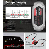 15A Smart Automatic Battery Charger for 12V/24V Cars, Trucks, Boats, and Motorcycles - Intelligent Microprocessor with 10 Modes and 6-Way Protection - 45-Degree Angle