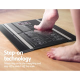 Digital Body Fat & Hydration Bathroom Scale - Everfit 180KG Electronic Weight Tracker - Rear View