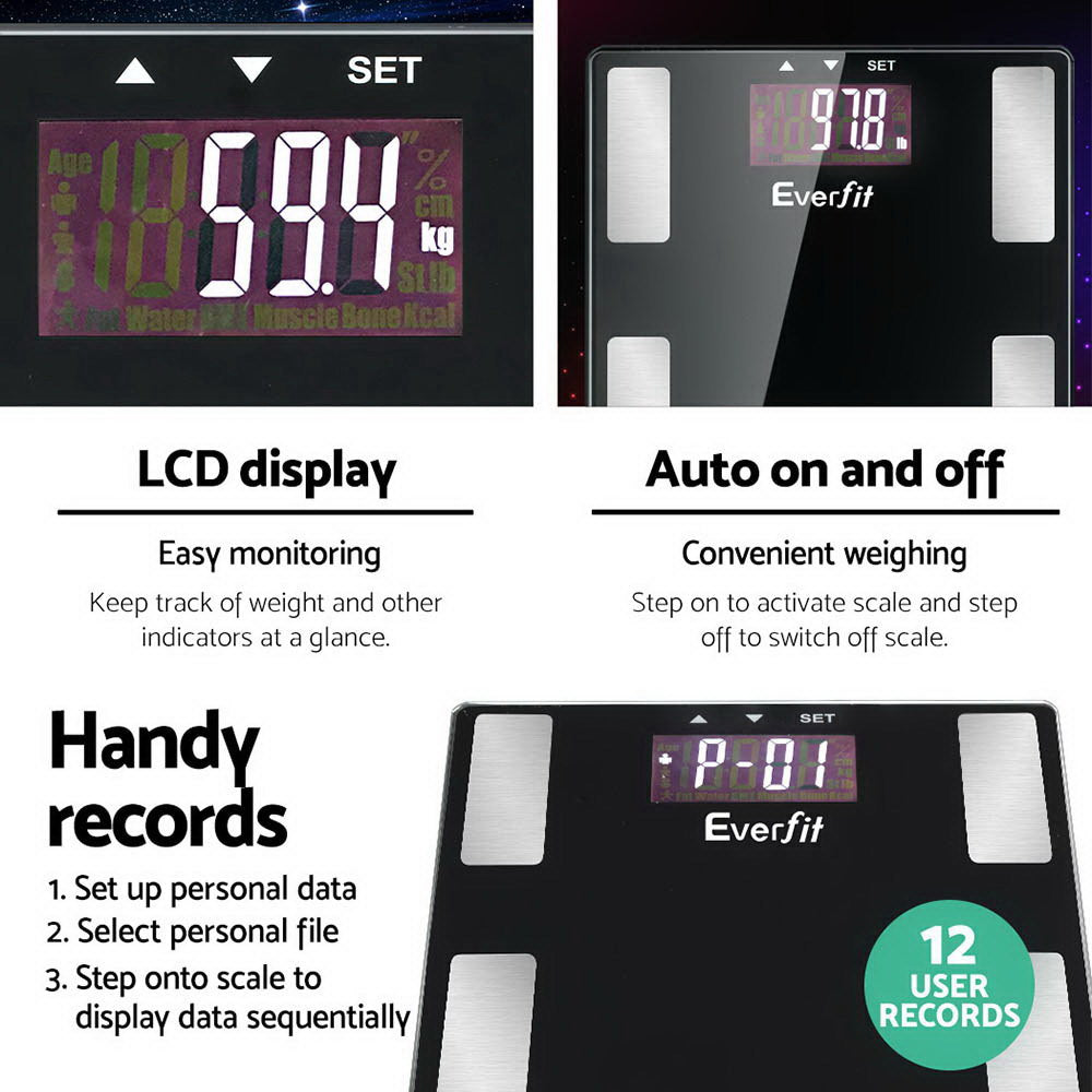 Everfit Advanced Digital Body Composition Scale with BMI and Body Fat Measurement