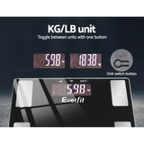 Everfit Advanced Digital Body Composition Scale with BMI and Body Fat Measurement - Rear View