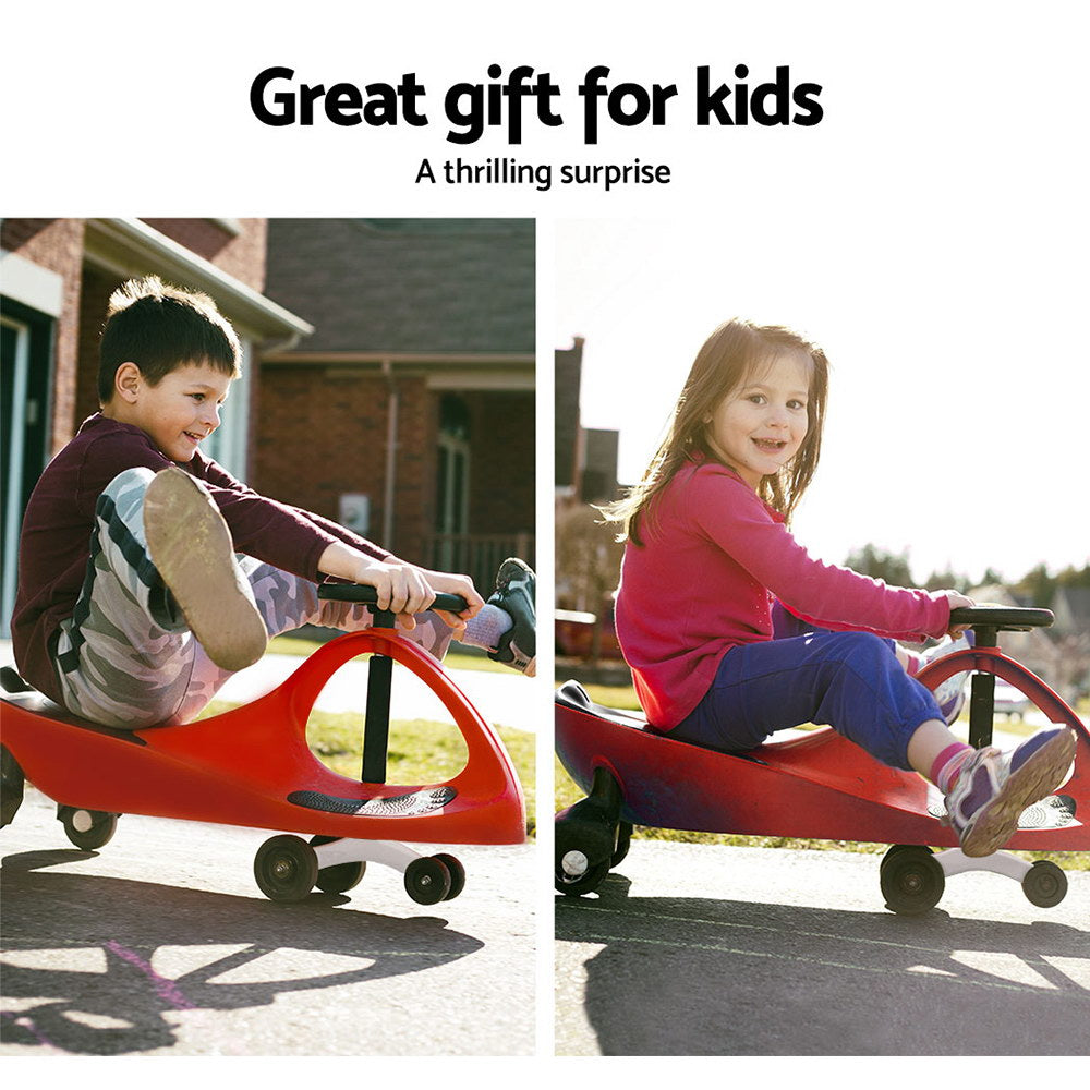 Rigo Red Pedal-Free Swing Car for Kids - Ride-On Scooter and Wiggle Slider