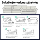 Artiss Elastic Stretch Sofa Slipcover Protector for 2-Seater Couch - Black - Close-Up Angle