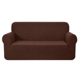 Artiss Stretchable Slipcover for 3-Seater Sofa - Coffee Color Couch Protector - Front View