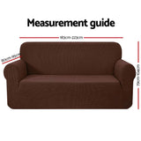 Artiss Stretchable Slipcover for 3-Seater Sofa - Coffee Color Couch Protector - Side View