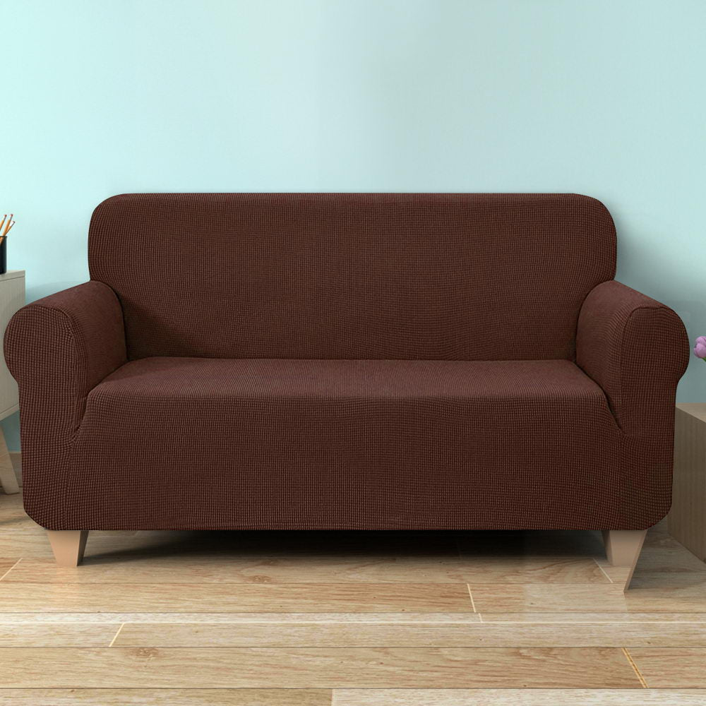 Artiss Stretchable Slipcover for 3-Seater Sofa - Coffee Color Couch Protector