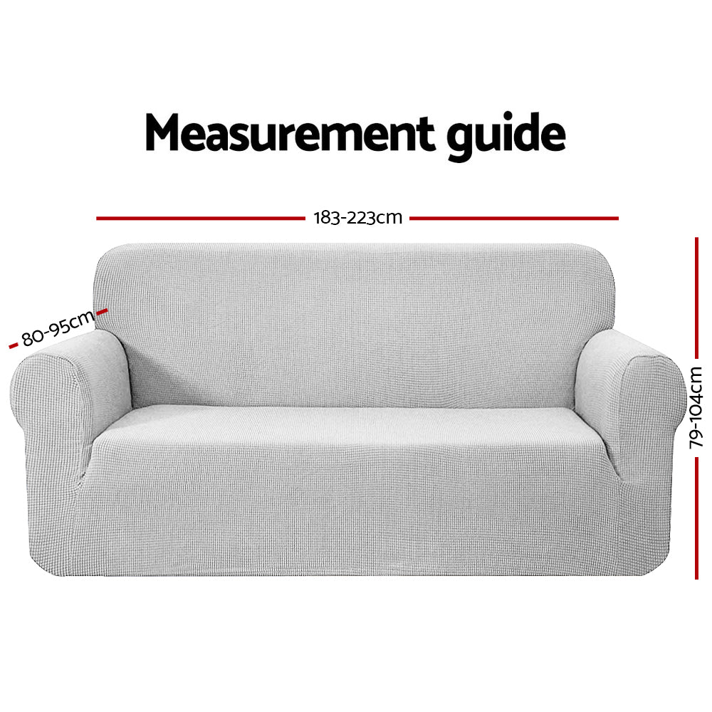 Artiss Elastic Stretch Sofa Slipcover for 3-Seater Couch - Grey Lounge Protector
