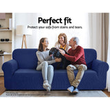 Artiss 3-Seater Navy Stretchable Sofa Cover - Durable Slipcover Protector - Top-Down View