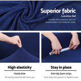 Artiss 3-Seater Navy Stretchable Sofa Cover - Durable Slipcover Protector - 45-Degree Angle