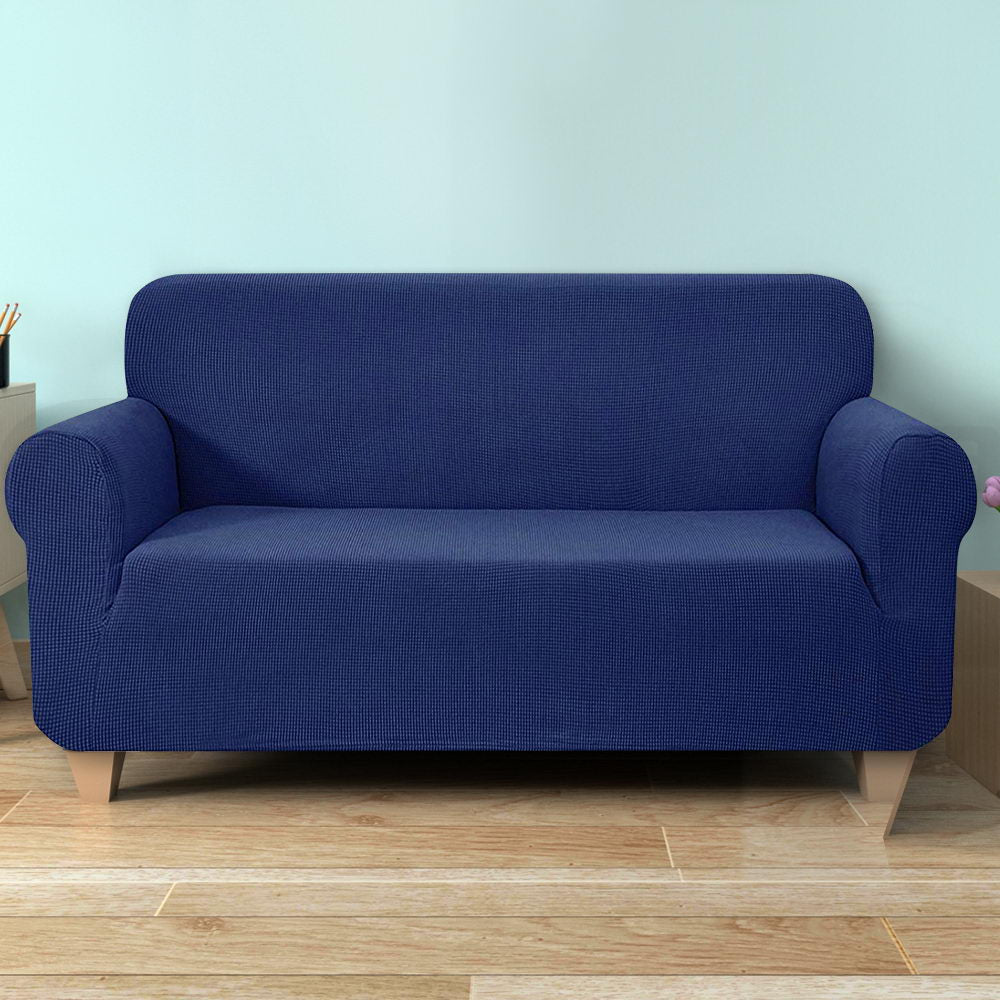 Artiss 3-Seater Navy Stretchable Sofa Cover - Durable Slipcover Protector