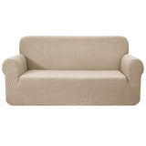 Artiss Stretchable 3-Seater Sofa Slipcover Protector - Sand Color - Front View