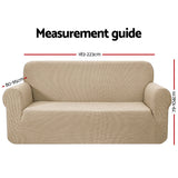 Artiss Stretchable 3-Seater Sofa Slipcover Protector - Sand Color - Side View