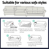 Burgundy High Stretch 3-Seater Sofa Cover by Artiss - Durable Couch Protector - Close-Up Angle