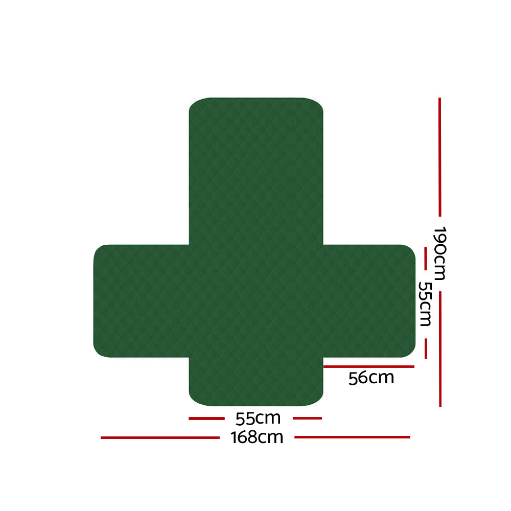 Quilted Green Microfibre Sofa Cover for 1-Seater - Artiss Lounge Protector