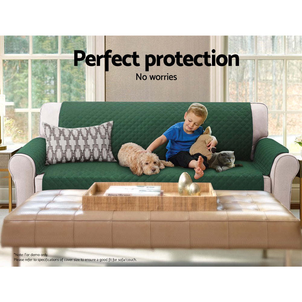 Quilted Green Microfibre Sofa Cover for 1-Seater - Artiss Lounge Protector