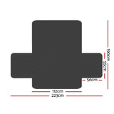 Quilted Dark Grey Sofa Protector Slipcover for 2-Seater Couch by Artiss - Side View
