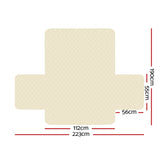 Quilted Khaki Sofa Protector Cover for 2-Seater Couch by Artiss - Side View