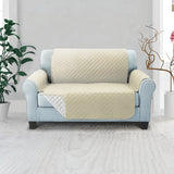 Quilted Khaki Sofa Protector Cover for 2-Seater Couch by Artiss