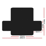 Quilted Microfibre Sofa Protector Cover for 3-Seater Couch - Black - Side View